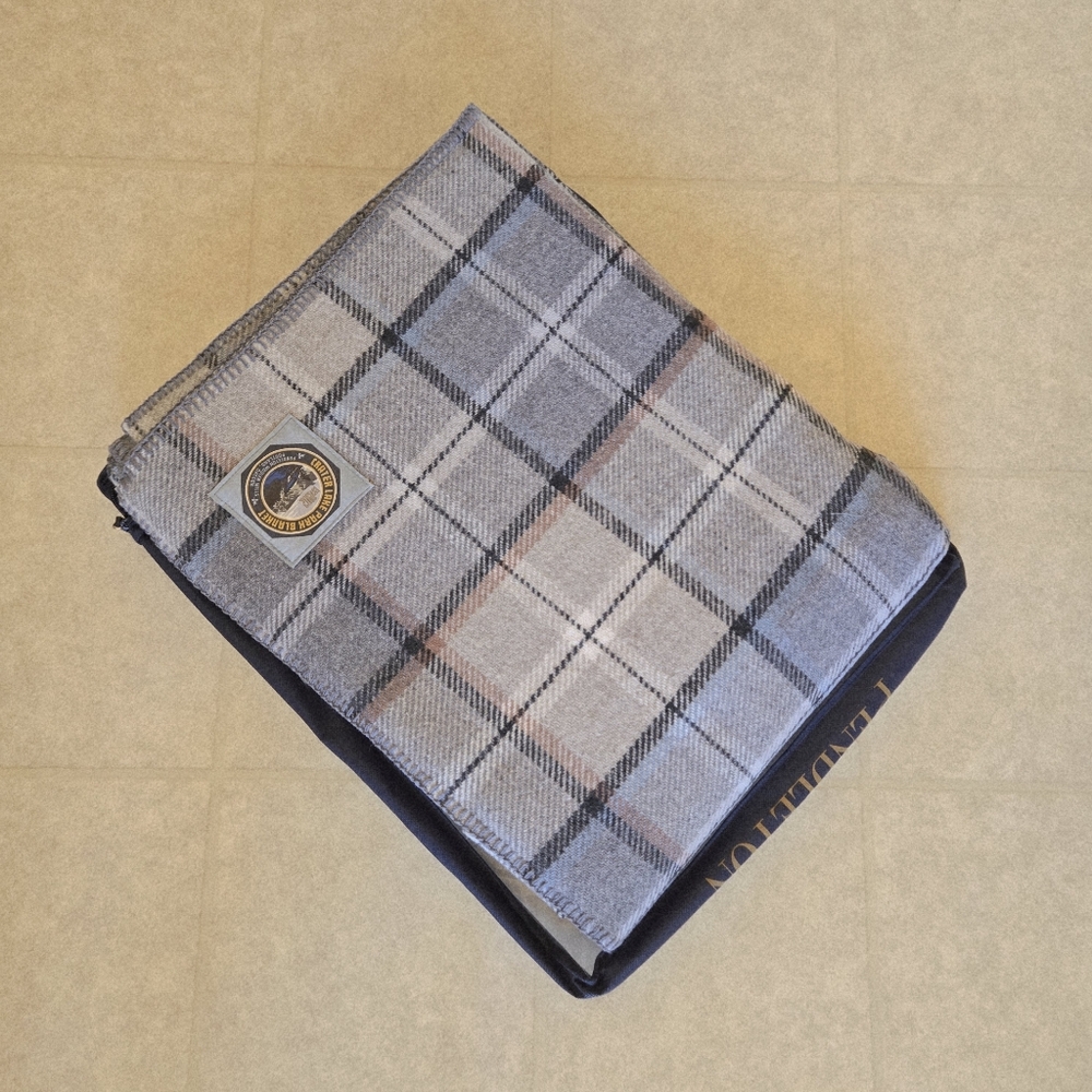 Pendleton Eco-Wise Pearl Plaid Washable 100% Wool Blanket, Twin 66" x 96" USA - Picture 7 of 16